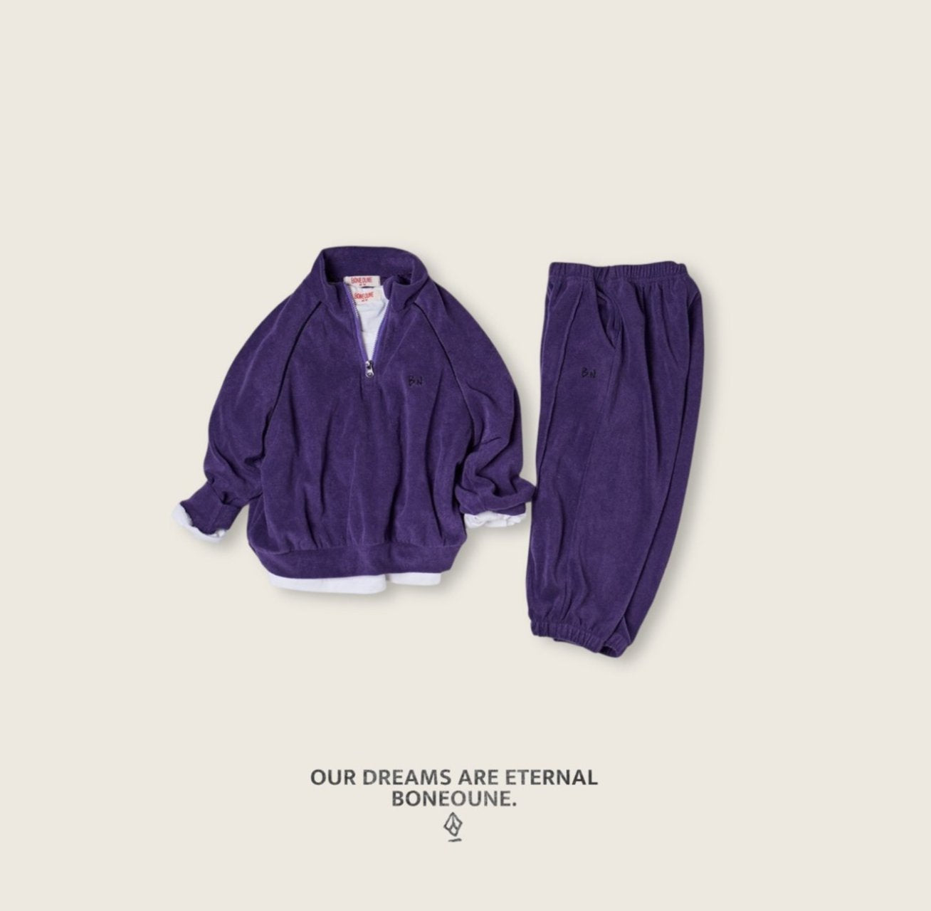 [BONEOUNE] Titan Terry Half-Zip Pullover_2colors