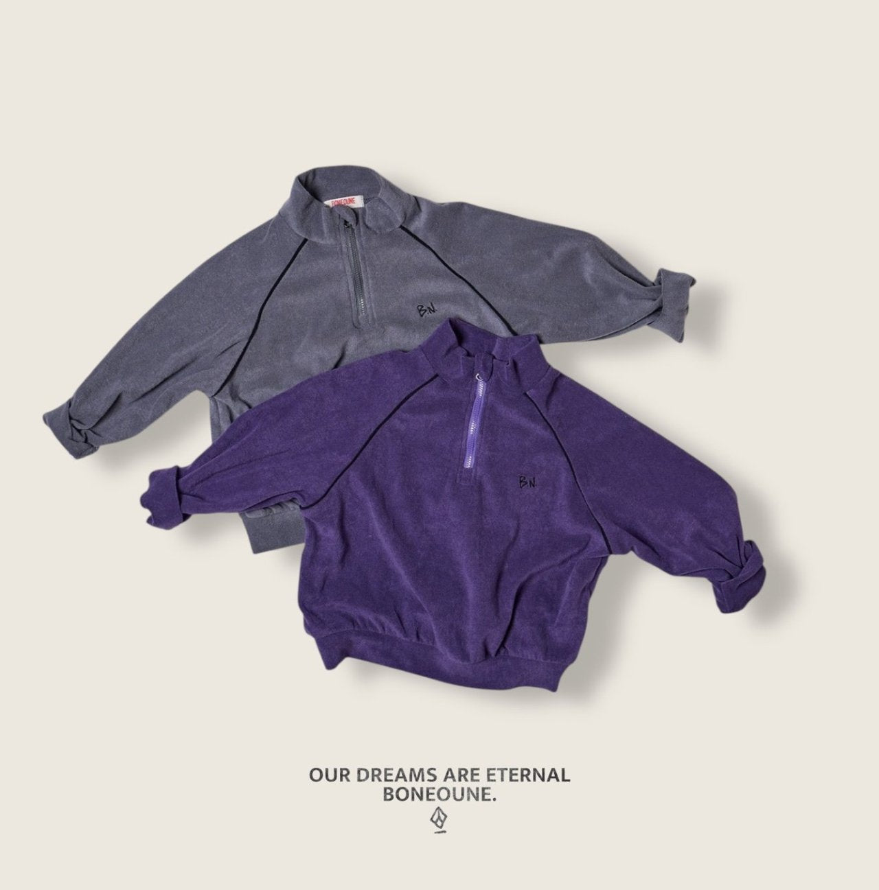 [BONEOUNE] Titan Terry Half-Zip Pullover_2colors
