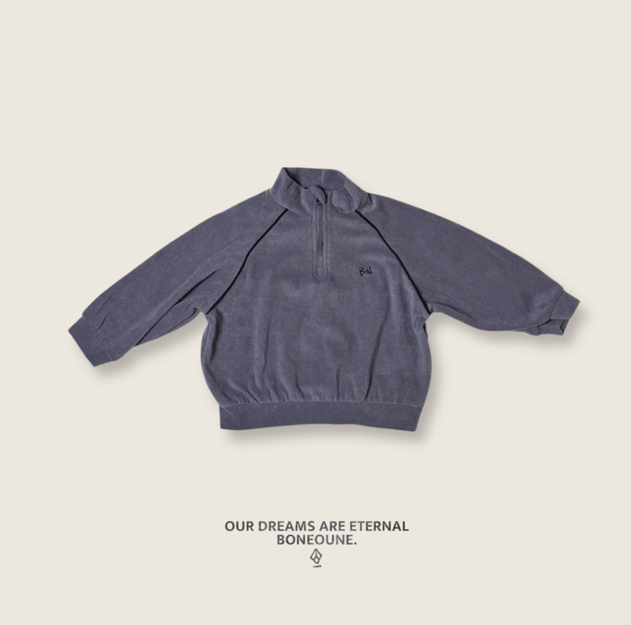 [BONEOUNE] Titan Terry Half-Zip Pullover_2colors