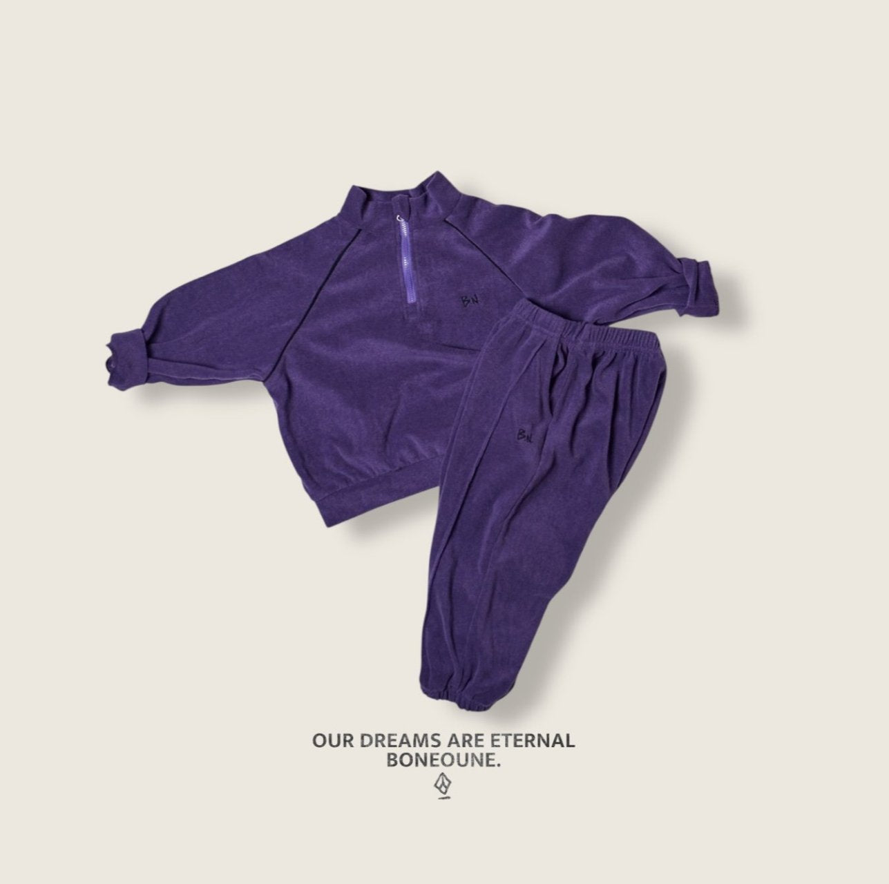 [BONEOUNE] Titan Terry Half-Zip Pullover_2colors