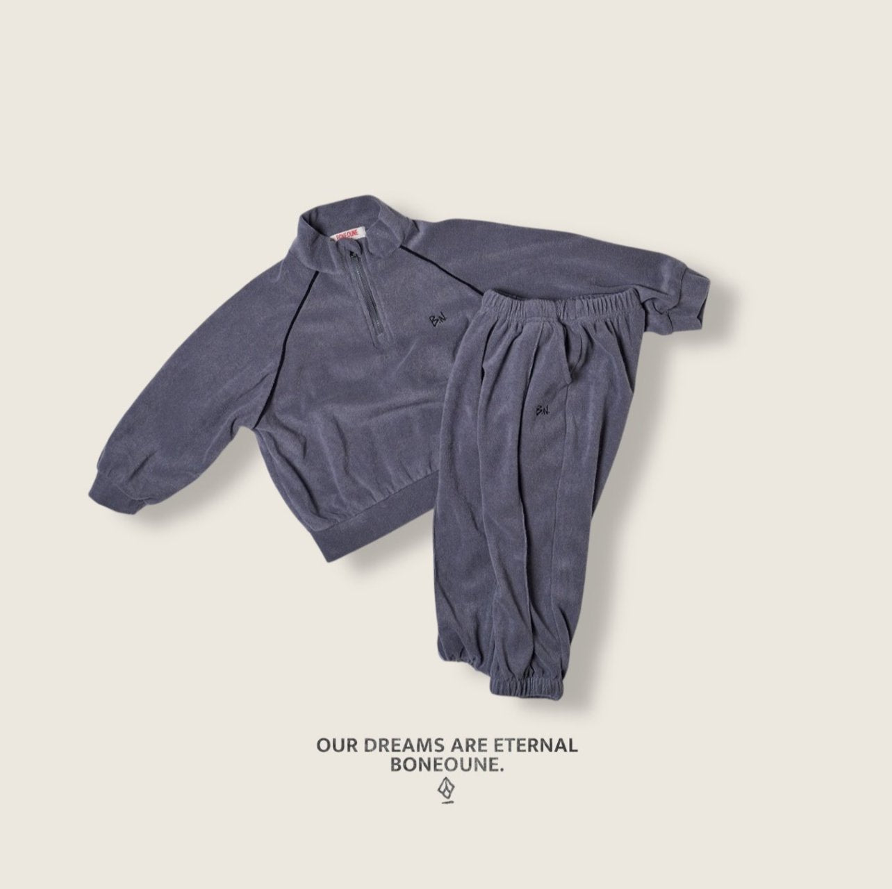 [BONEOUNE] Titan Terry Half-Zip Pullover_2colors