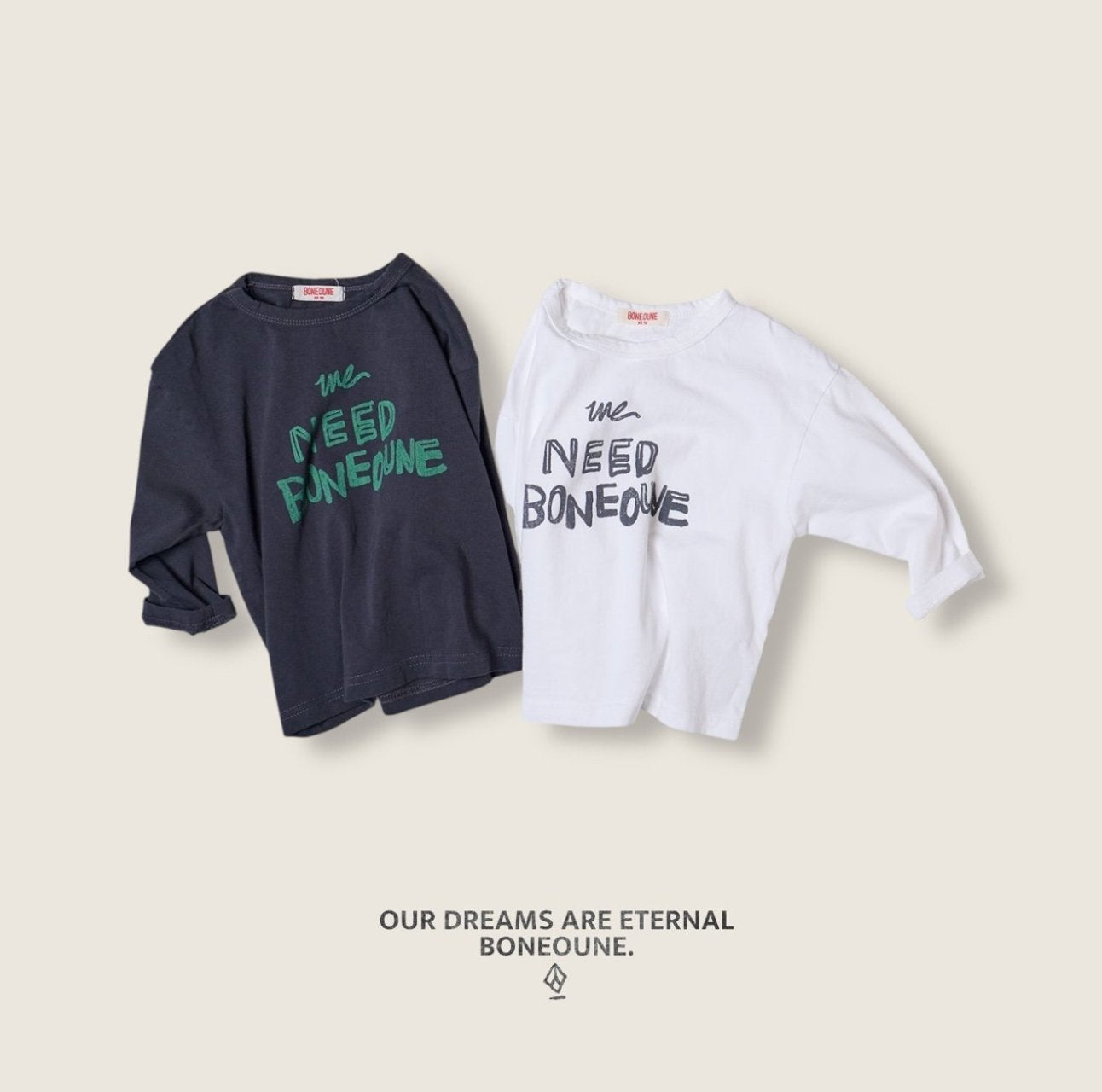 [BONEOUNE] Needbone Single T-shirt_2colors