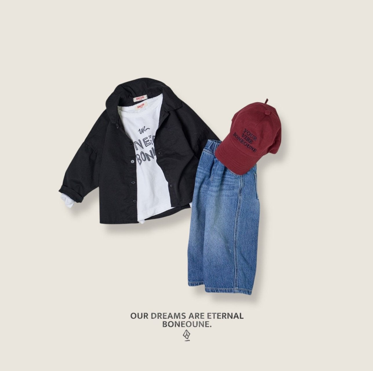 [BONEOUNE] Needbone Single T-shirt_2colors