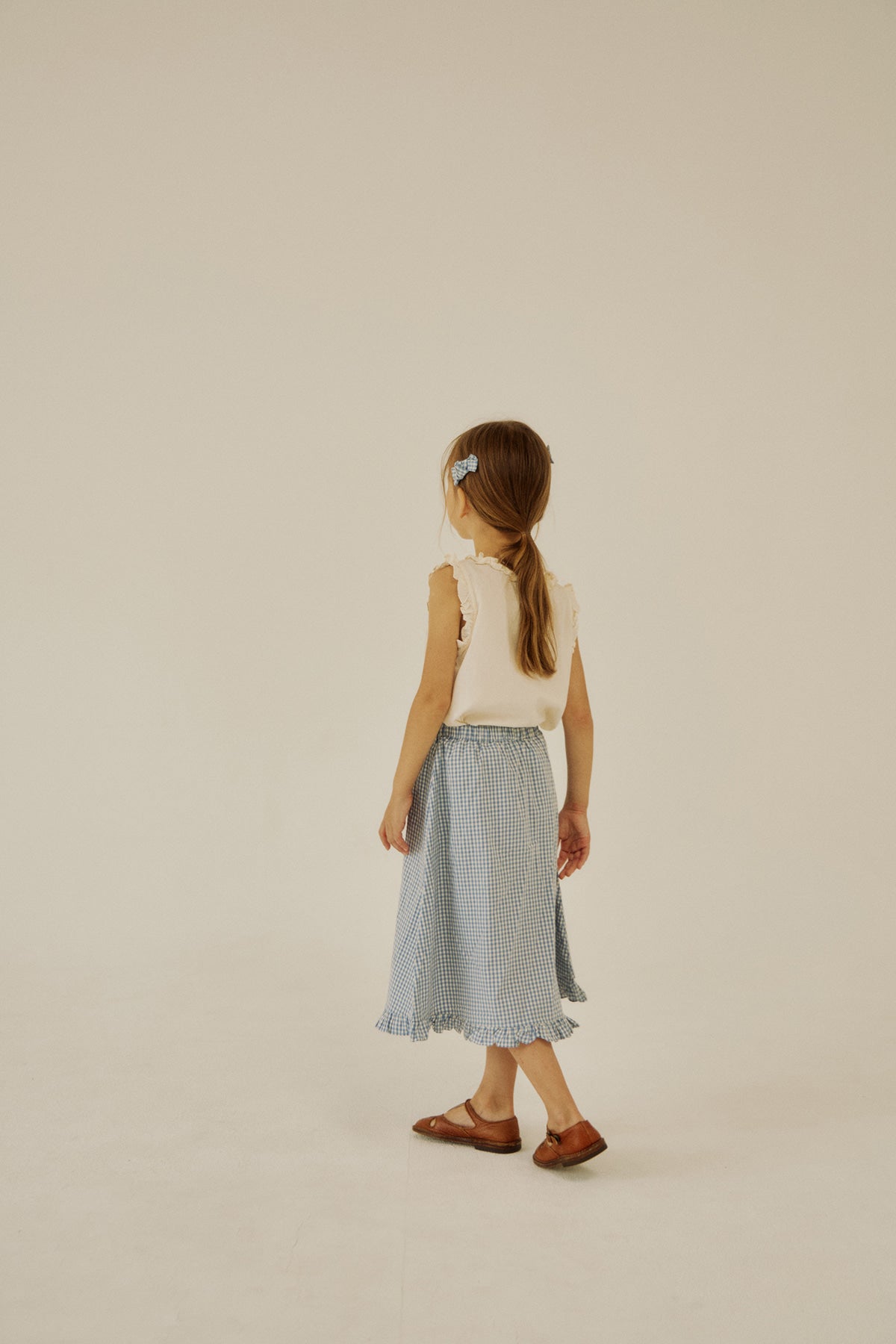 [Soye] Shoe frill long skirt_Blue