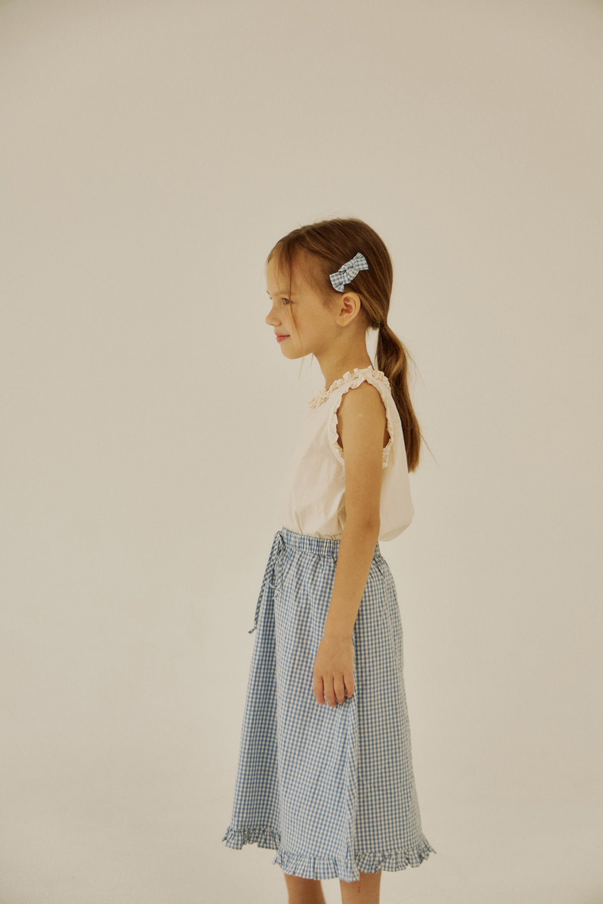 [Soye] Shoe frill long skirt_Blue