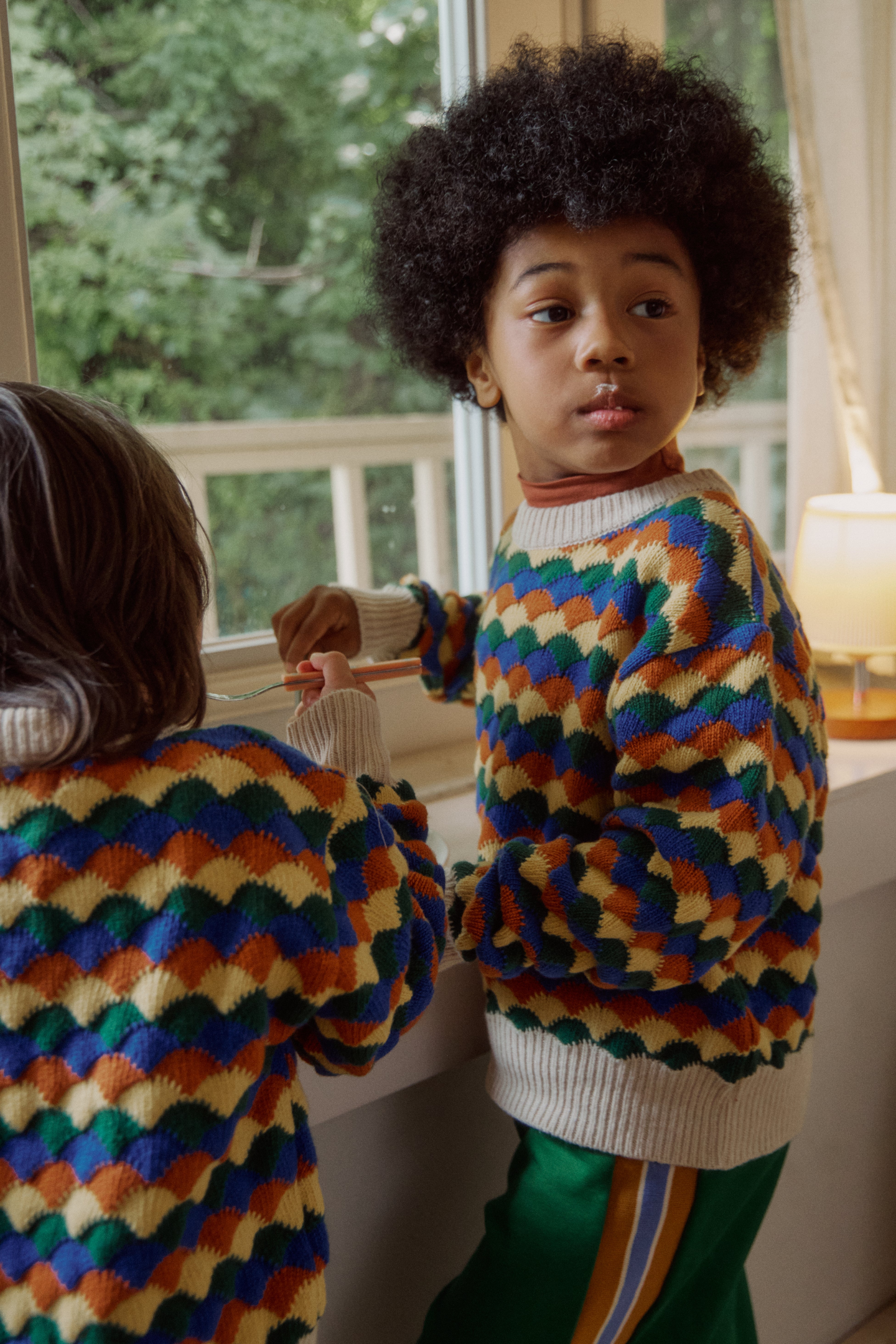 [fais dodo] Leaf knit pullover