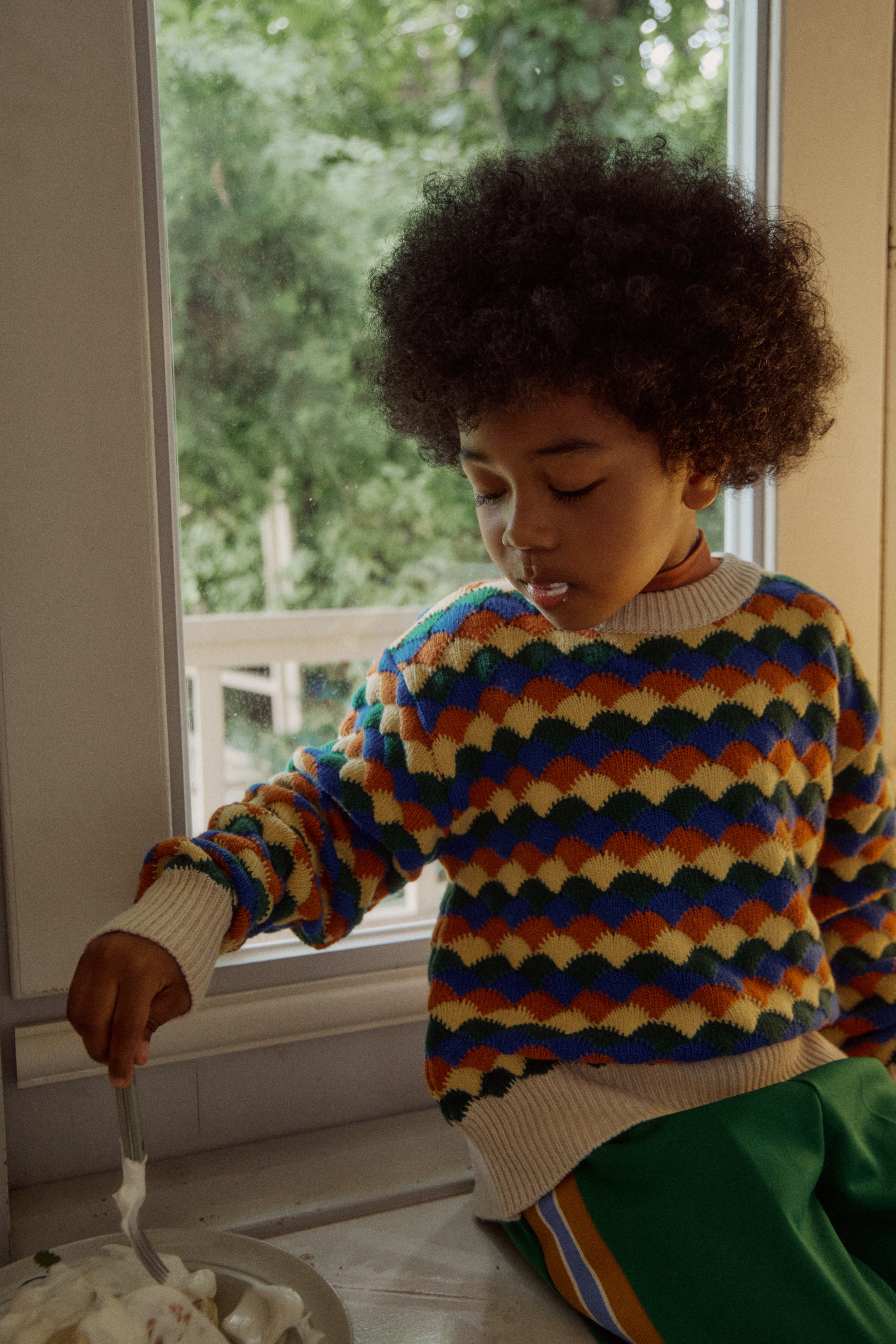 [fais dodo] Leaf knit pullover