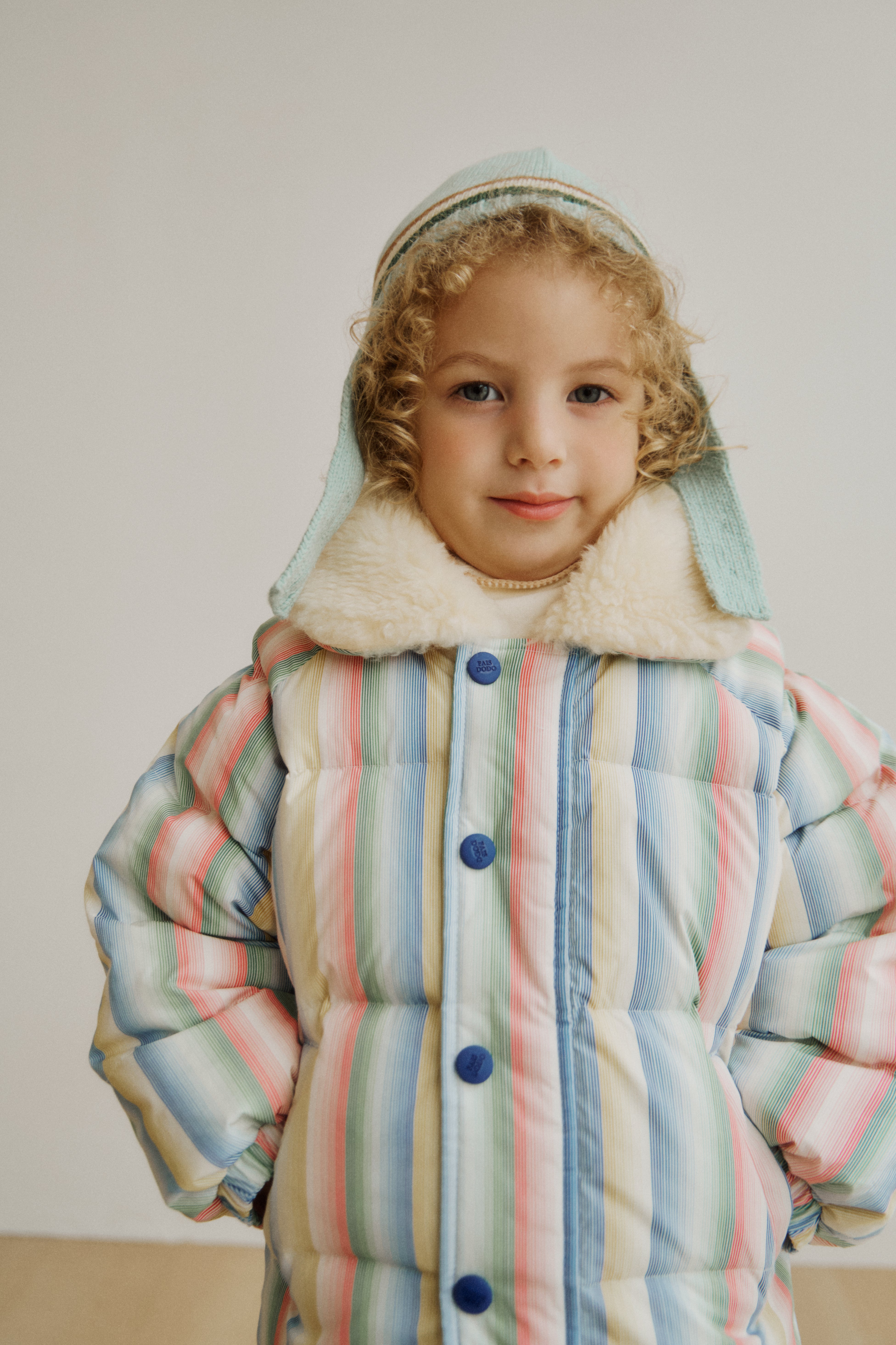 [fais dodo] Stripe Duck Down Puffer