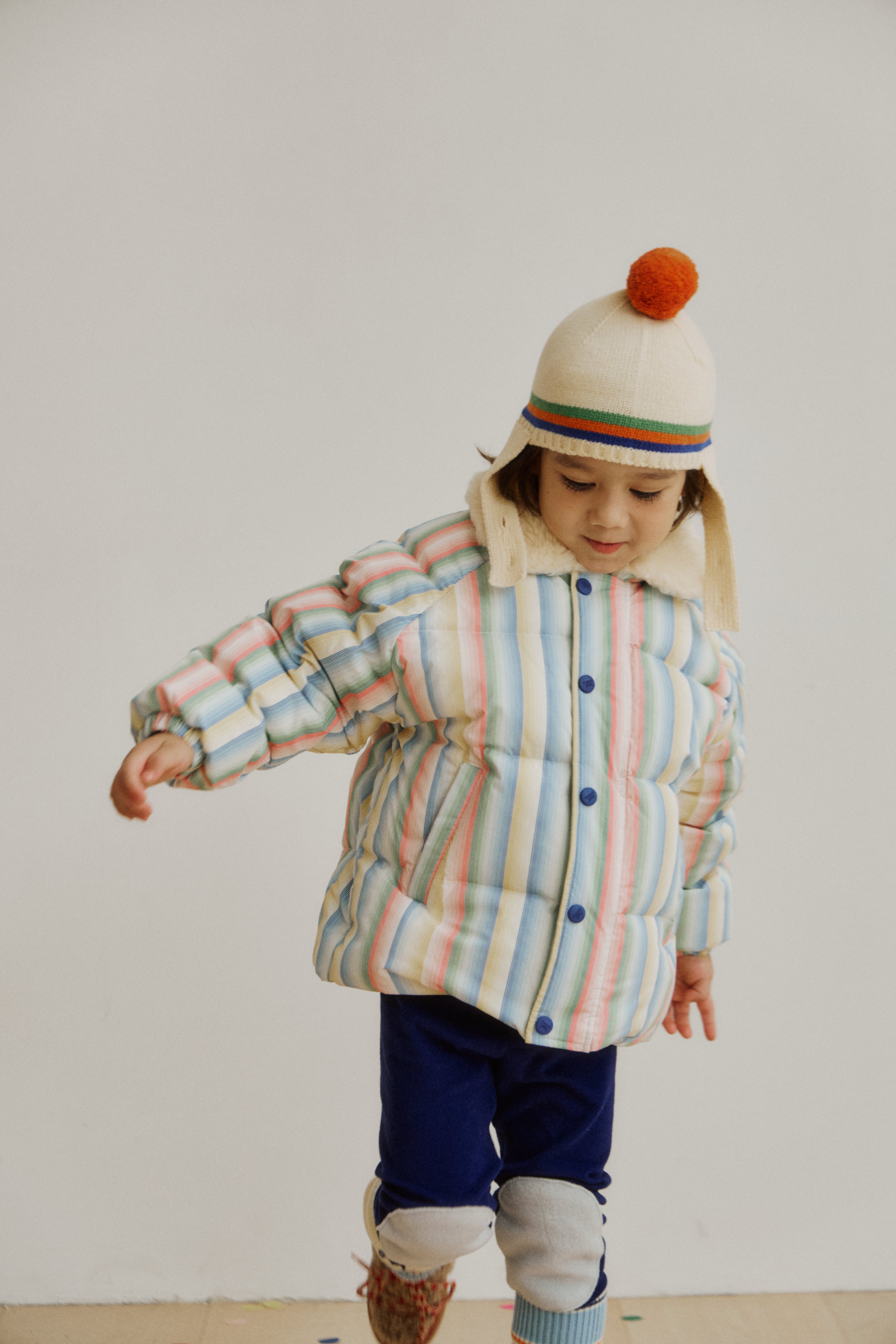 [fais dodo] Stripe Duck Down Puffer