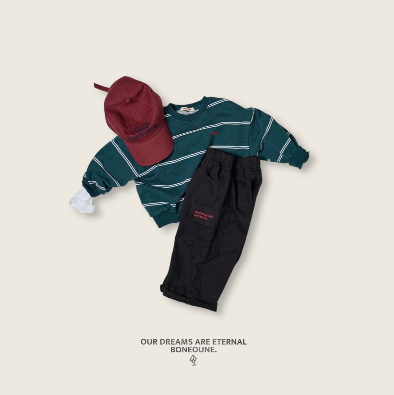 [BONEOUNE] Wish Stripe Sweatshirt_2colors