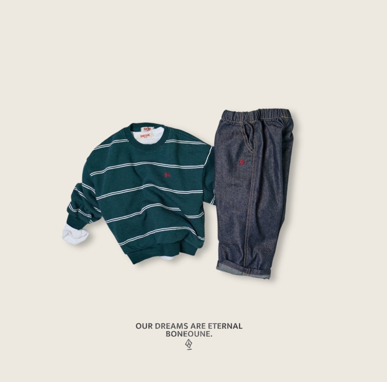 [BONEOUNE] Wish Stripe Sweatshirt_2colors