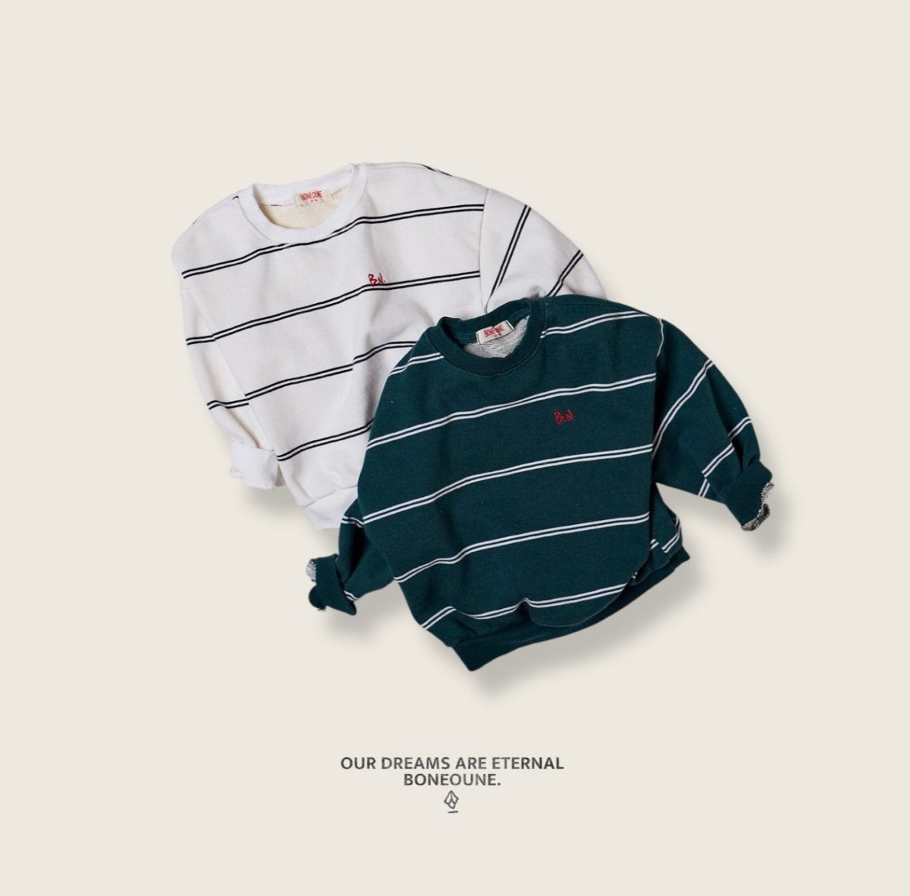 [BONEOUNE] Wish Stripe Sweatshirt_2colors