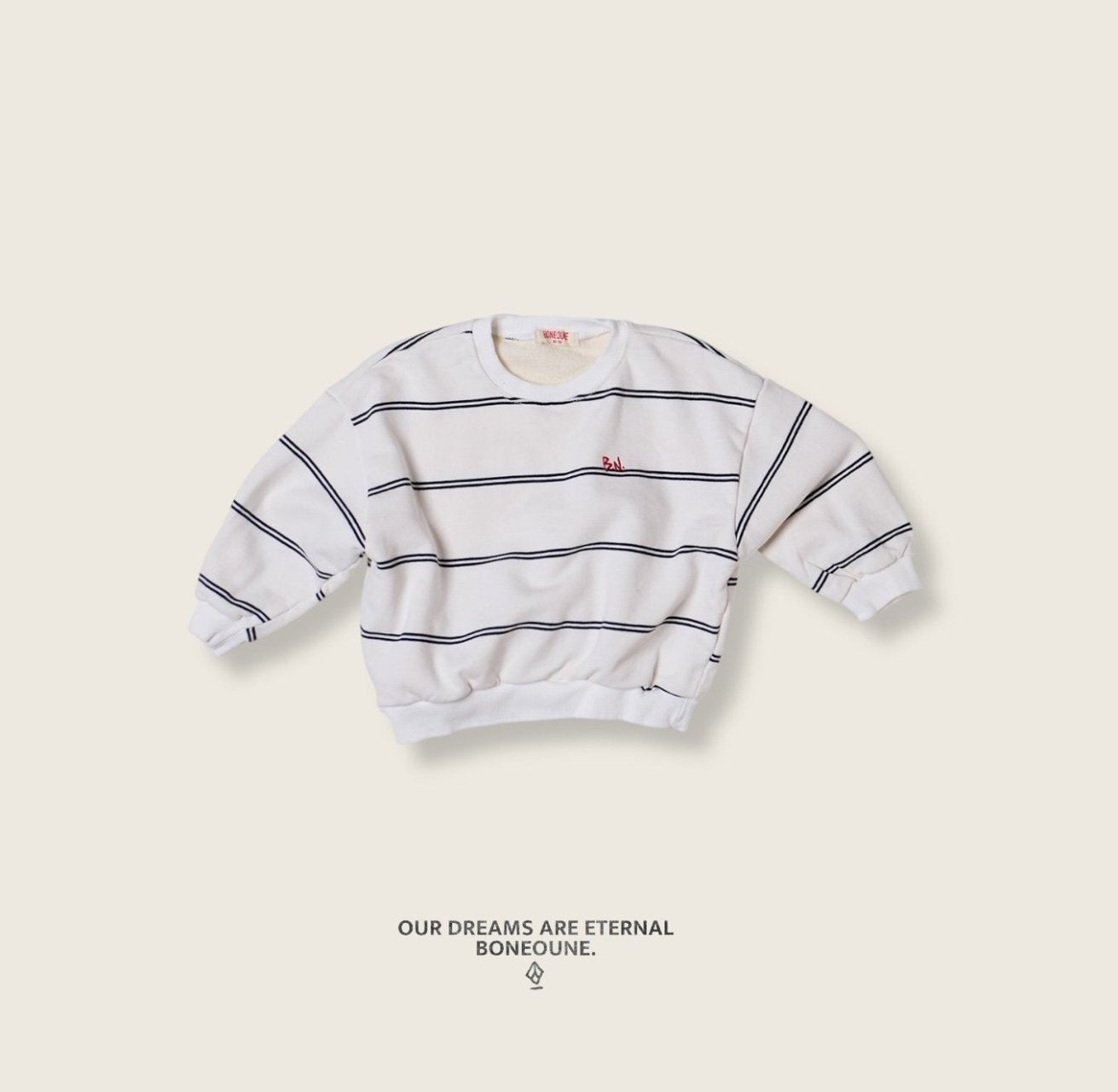 [BONEOUNE] Wish Stripe Sweatshirt_2colors