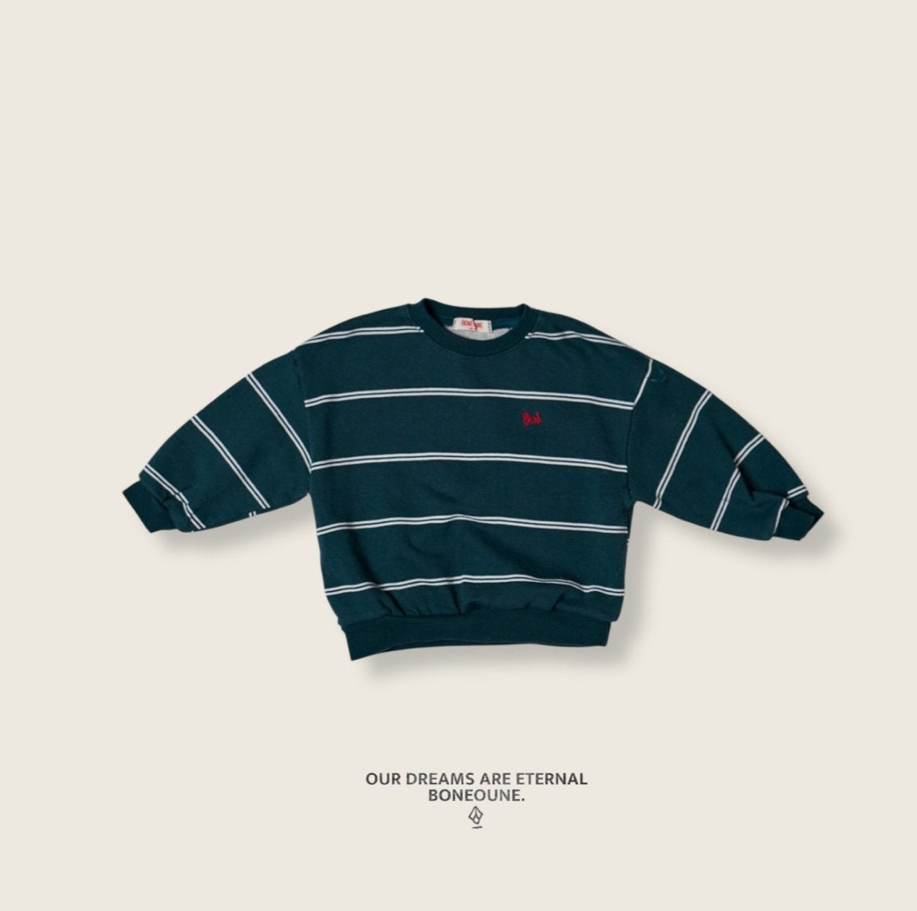 [BONEOUNE] Wish Stripe Sweatshirt_2colors