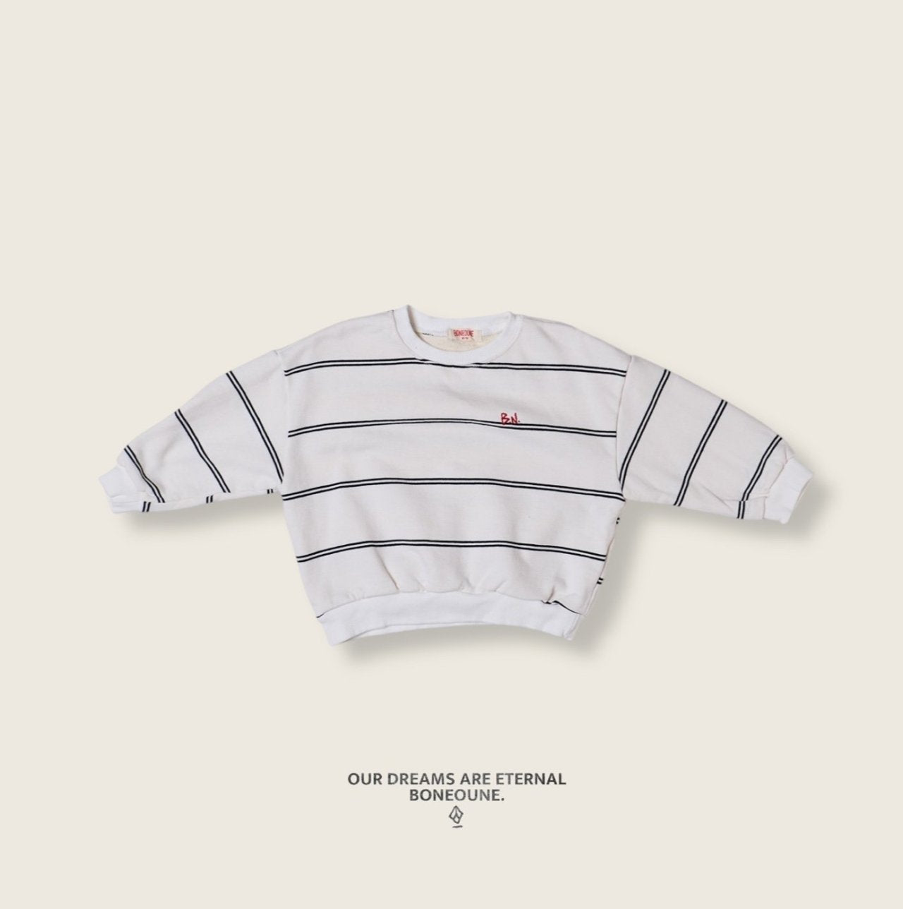 [BONEOUNE] Wish Stripe Sweatshirt_2colors