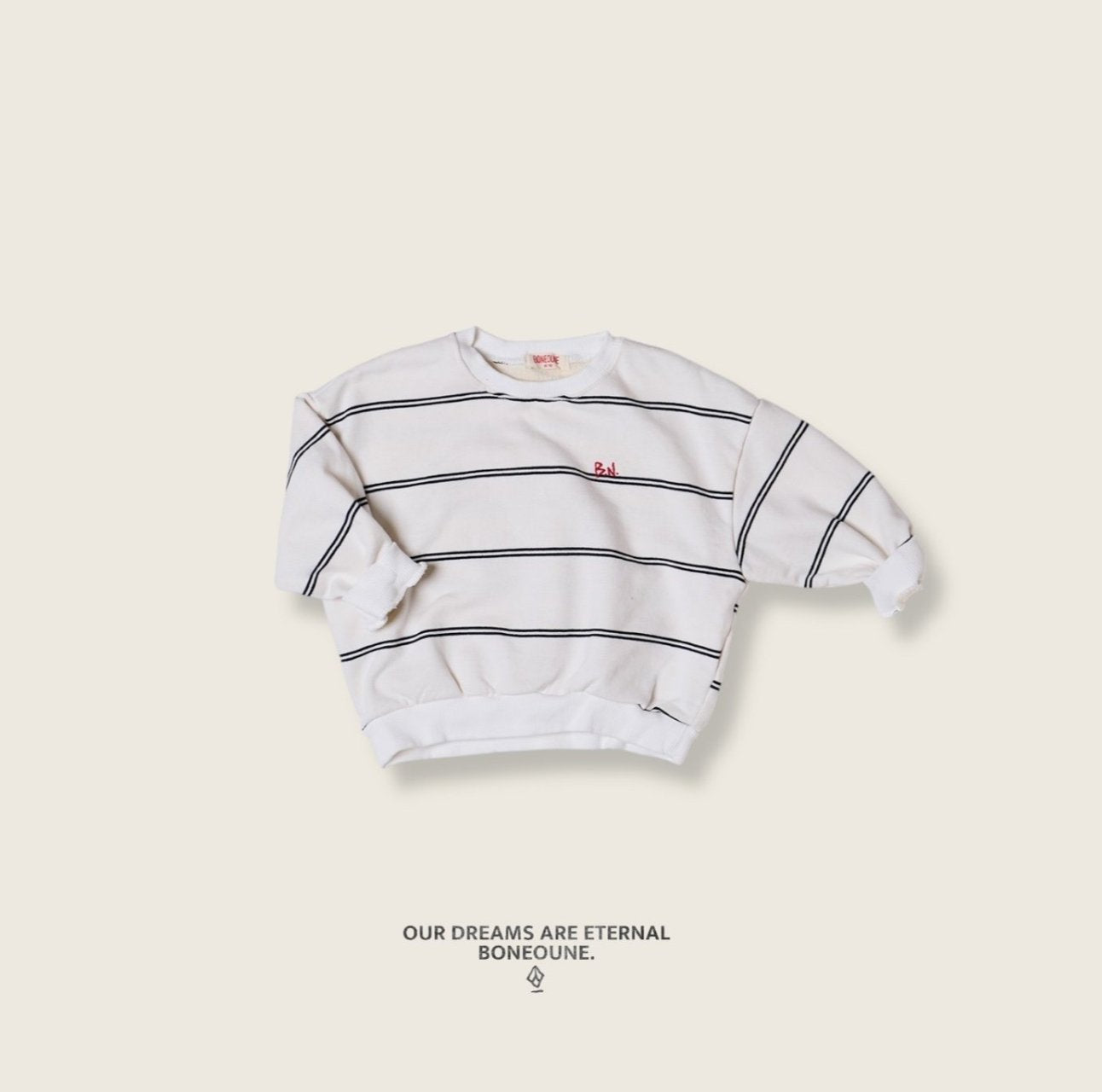 [BONEOUNE] Wish Stripe Sweatshirt_2colors