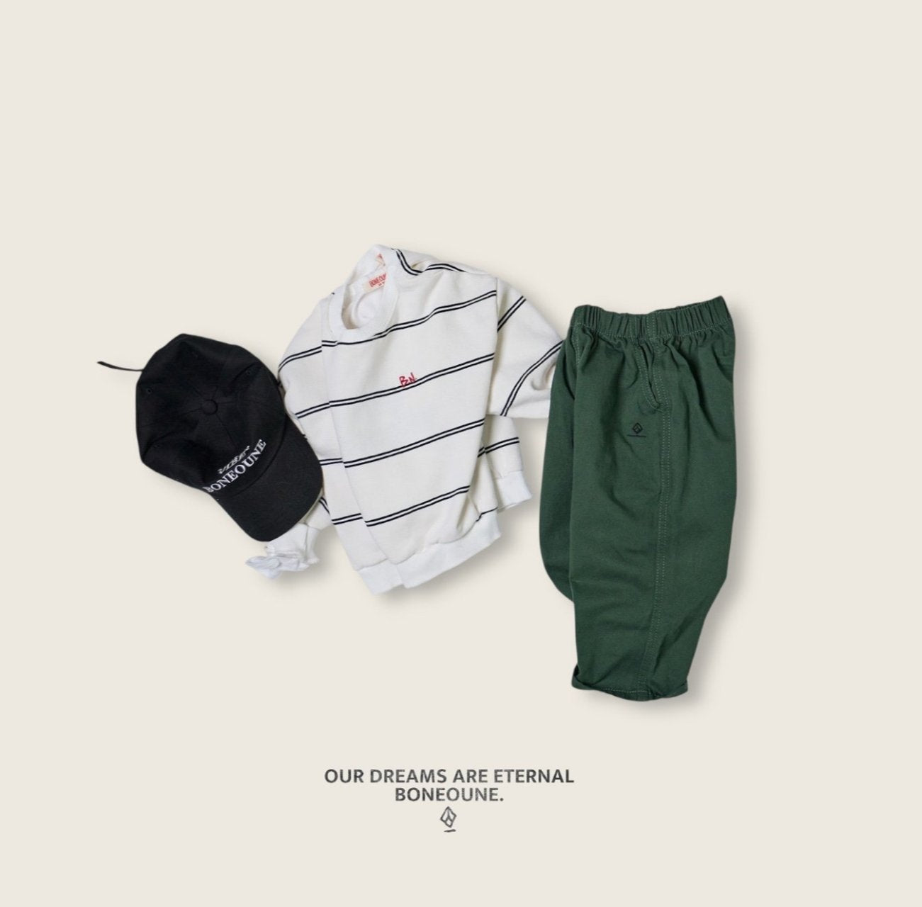 [BONEOUNE] Wish Stripe Sweatshirt_2colors