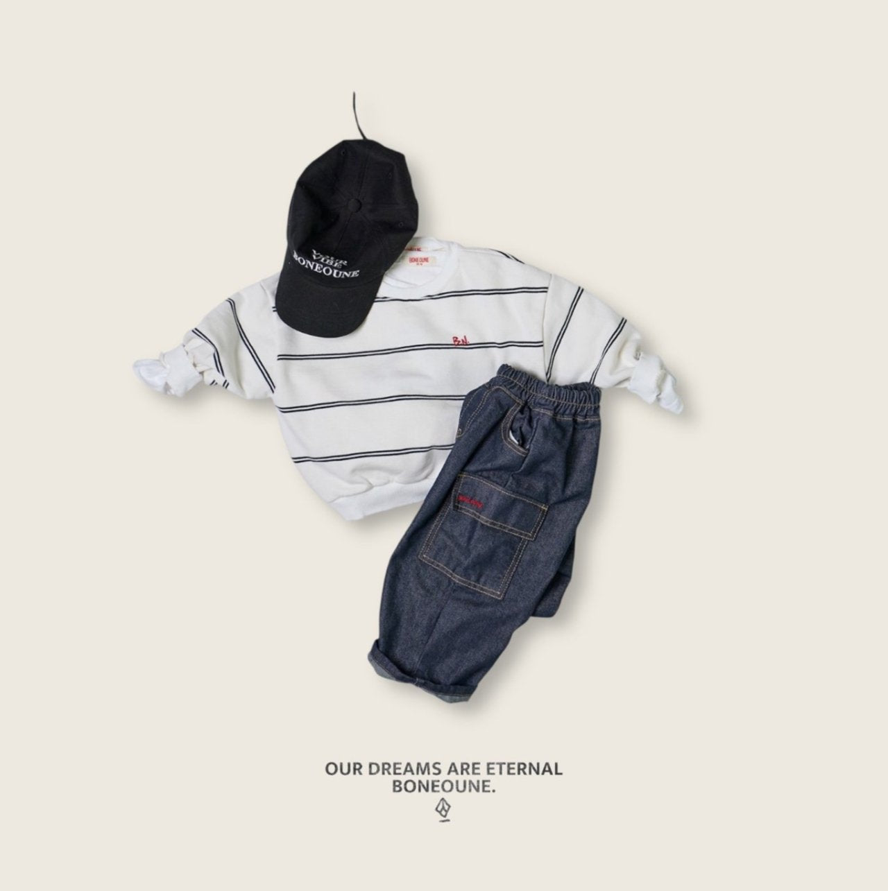 [BONEOUNE] Wish Stripe Sweatshirt_2colors