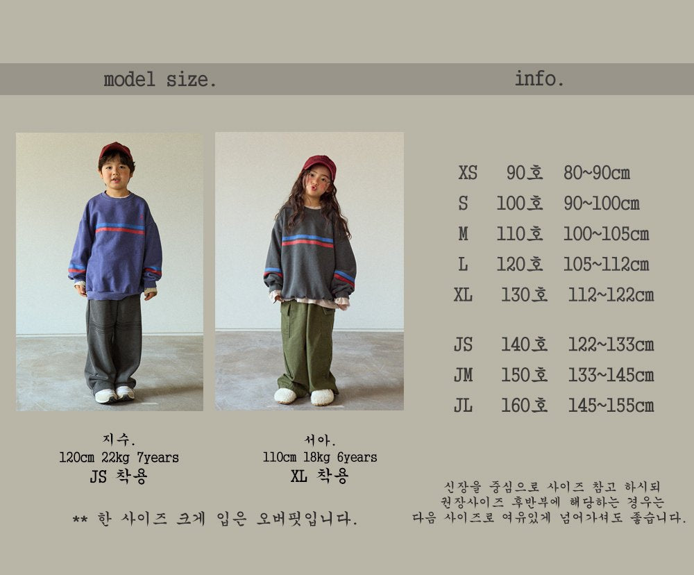 [BONEOUNE] Two-Line Pigment Sweatshirt_2colors