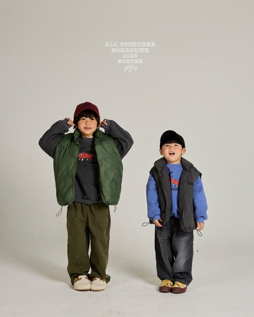 [BONEOUNE] Tiger Duck Down Vest_Khaki
