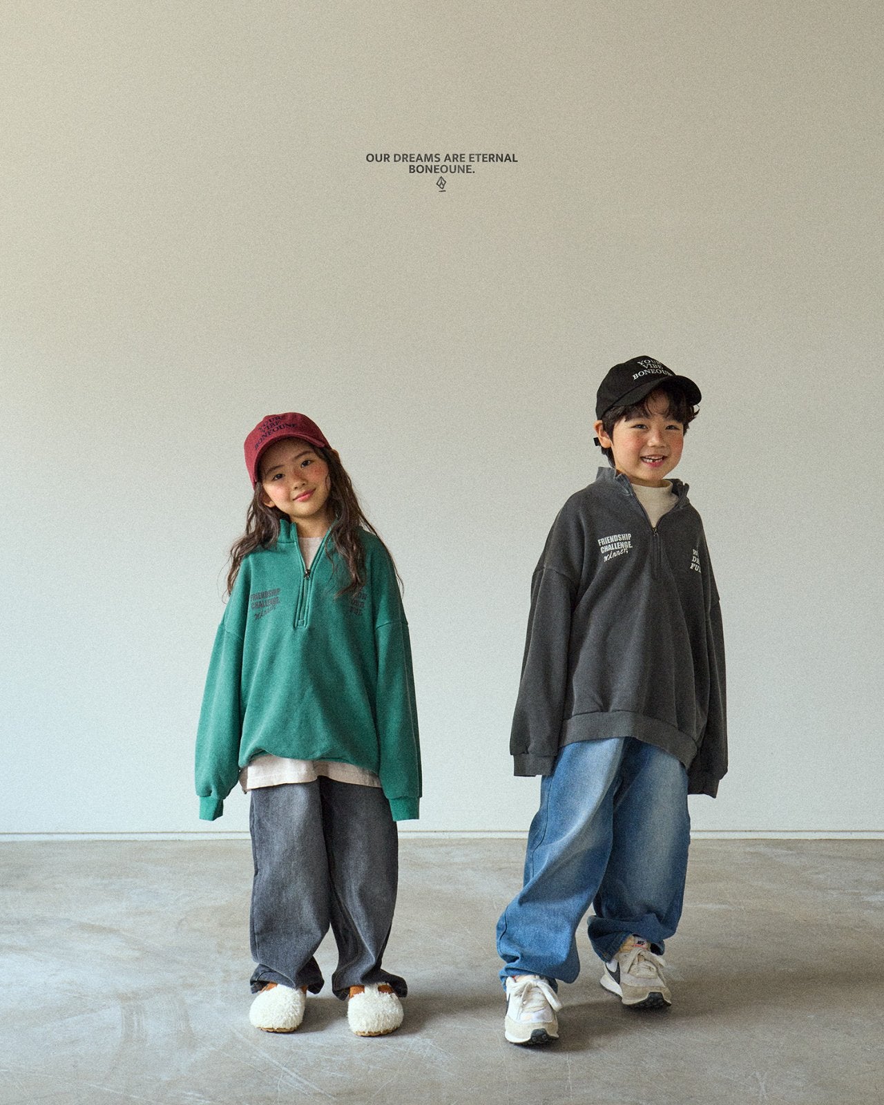 [BONEOUNE] Rucker Half-Zip Pullover_2colors