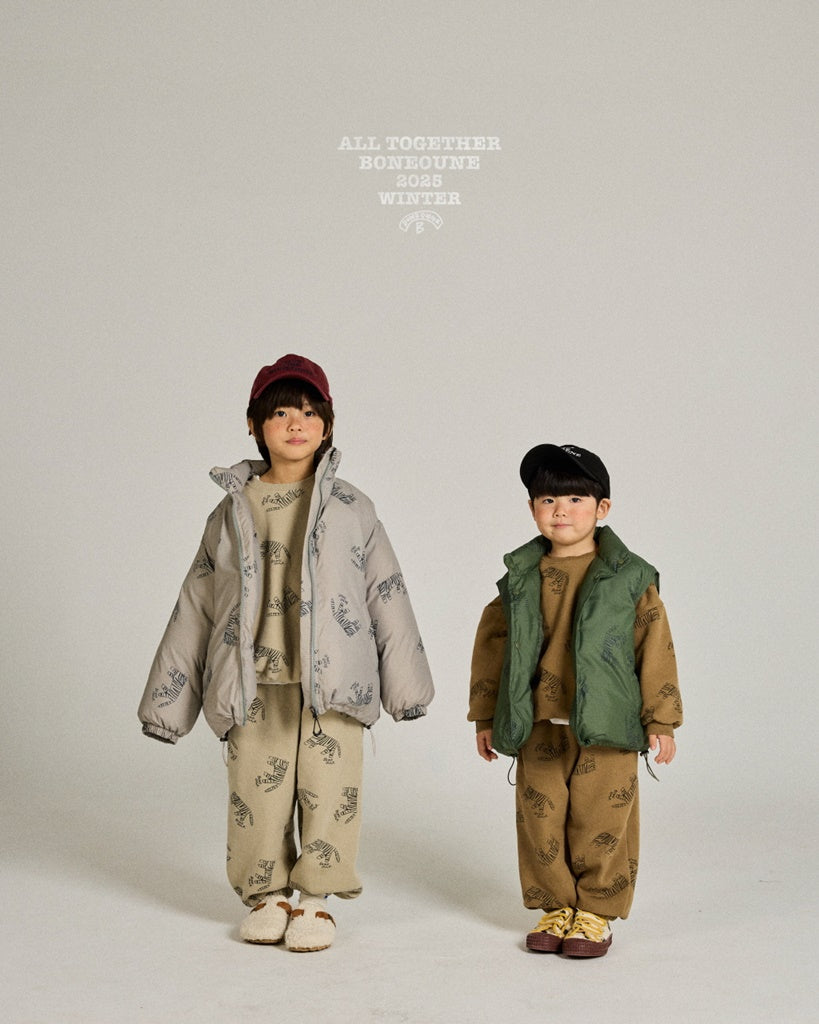 [BONEOUNE] Tiger Duck Down Vest_Khaki