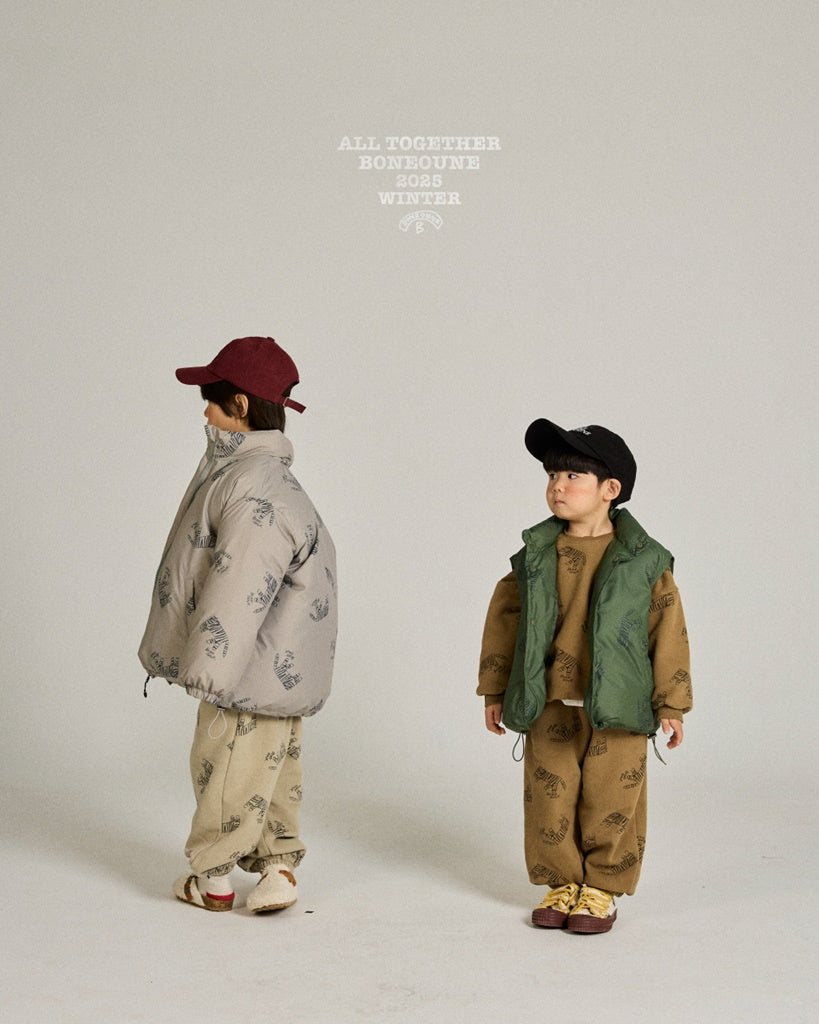[BONEOUNE] Tiger Duck Down Vest_Khaki