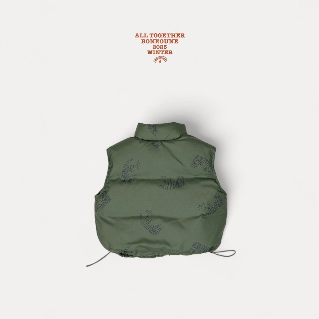 [BONEOUNE] Tiger Duck Down Vest_Khaki