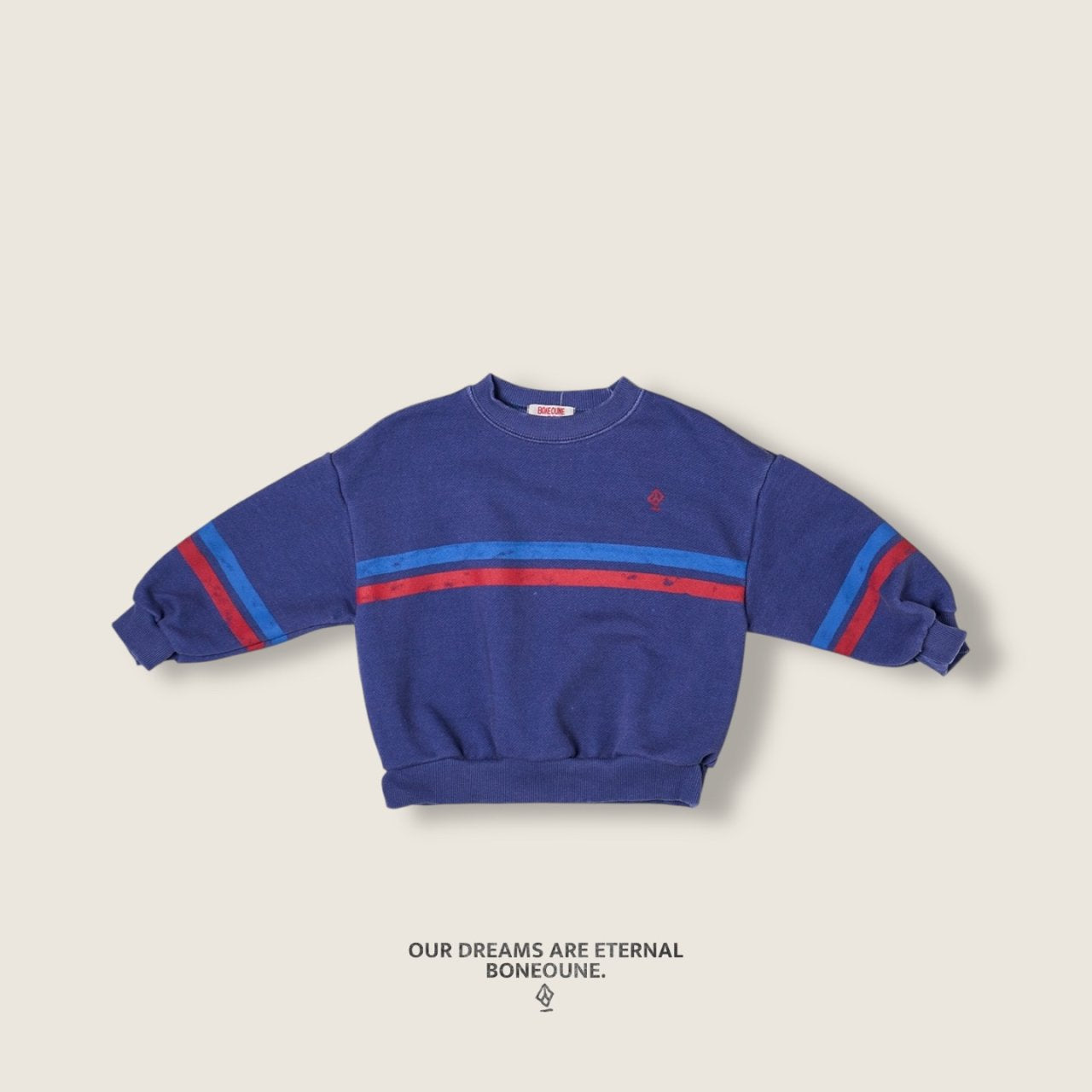 [BONEOUNE] Two-Line Pigment Sweatshirt_2colors