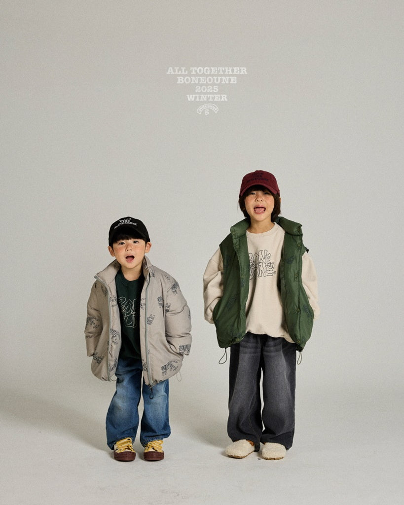 [BONEOUNE] Tiger Duck Down Vest_Khaki