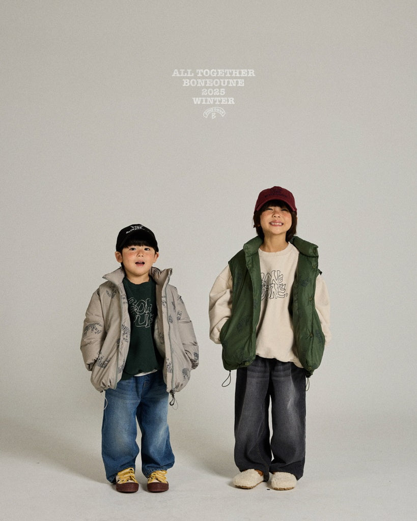 [BONEOUNE] Tiger Duck Down Vest_Khaki