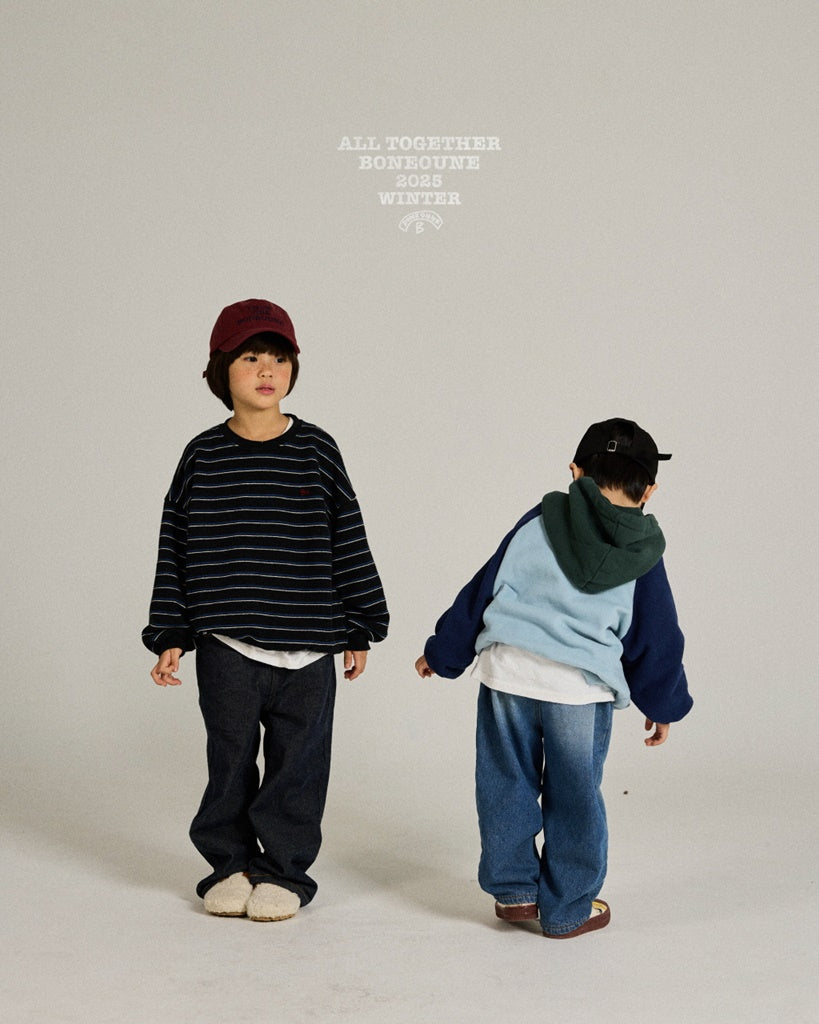 [BONEOUNE] Three-Tone Raglan Hoodie_2colors