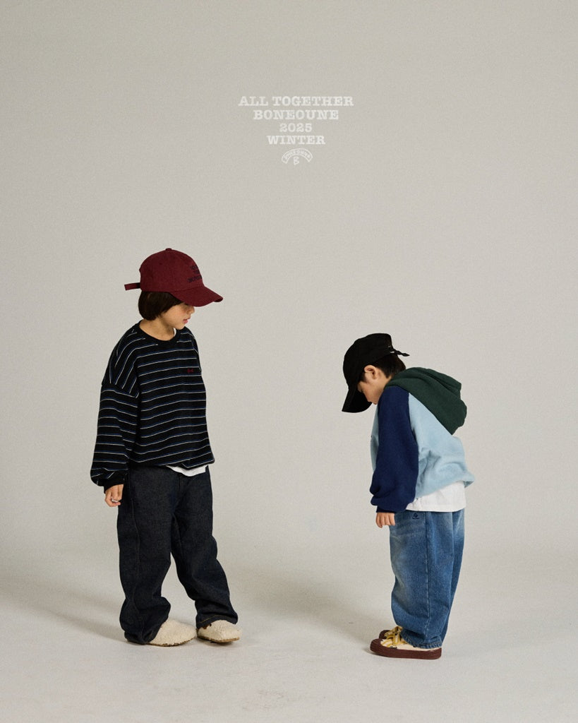 [BONEOUNE] Three-Tone Raglan Hoodie_2colors