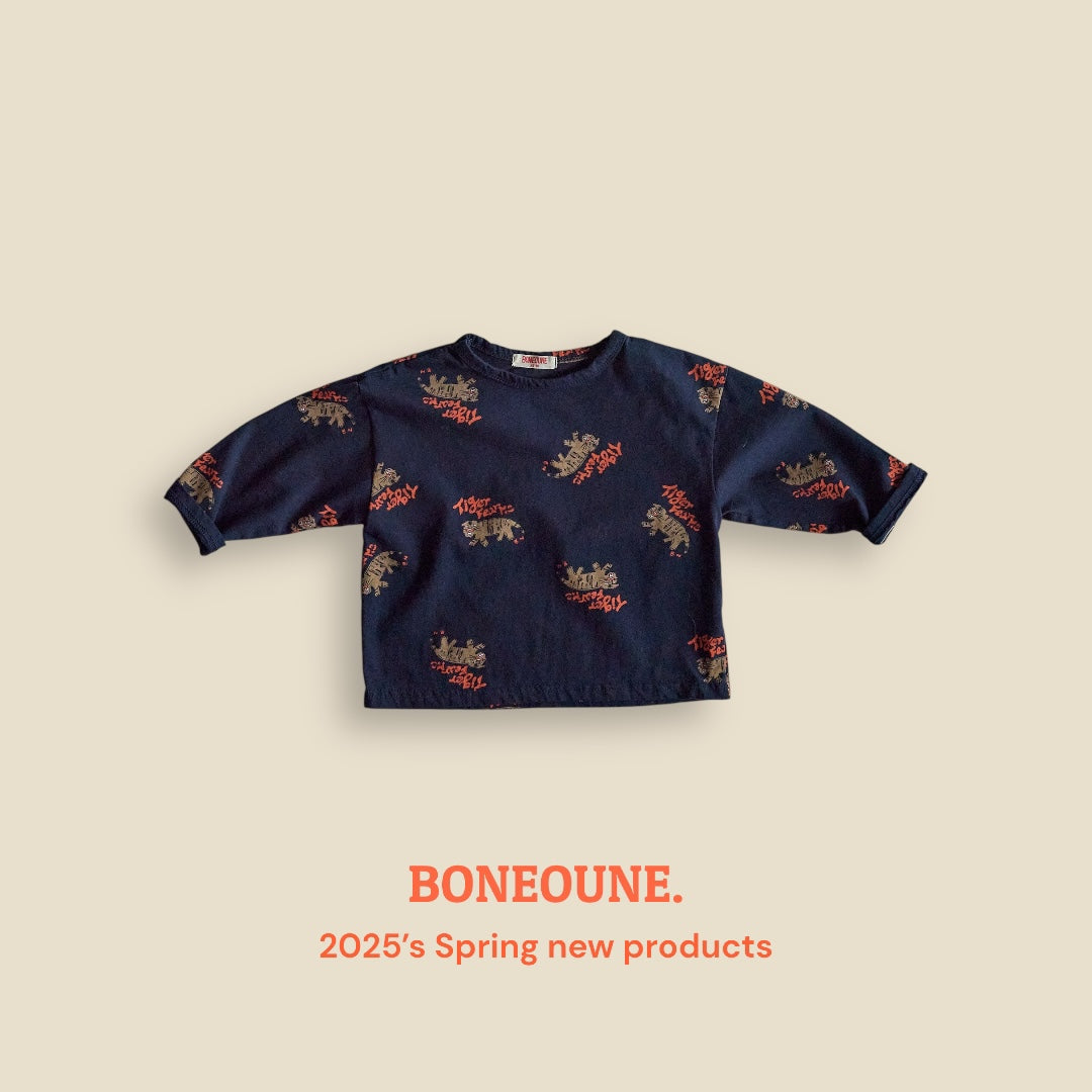 [BONEOUNE] Tiger Single T-shirt_3colors