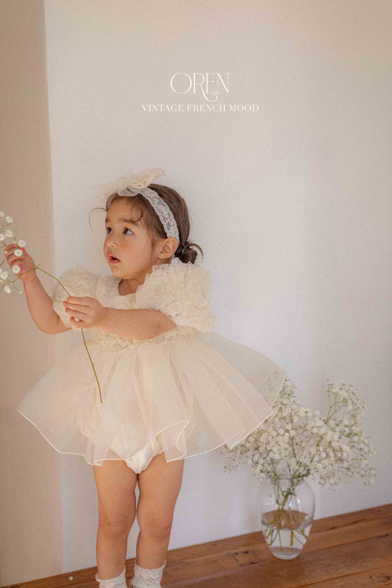 [OREN] Blooming Rose Pearl Suit(BEBE)_Cream