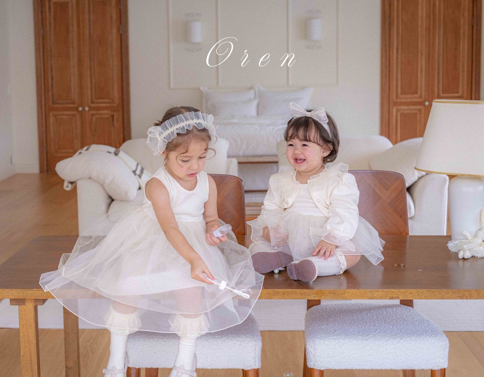 [OREN] (KIDS)Charmant Cardigan & Dress 2-Piece Set_2colors