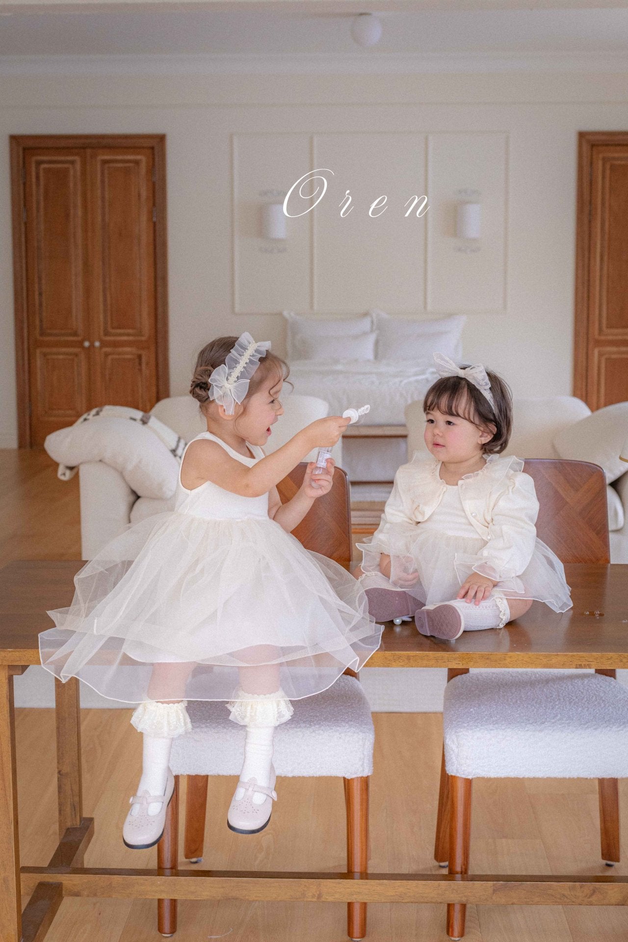 [OREN] (KIDS)Charmant Cardigan & Dress 2-Piece Set_2colors