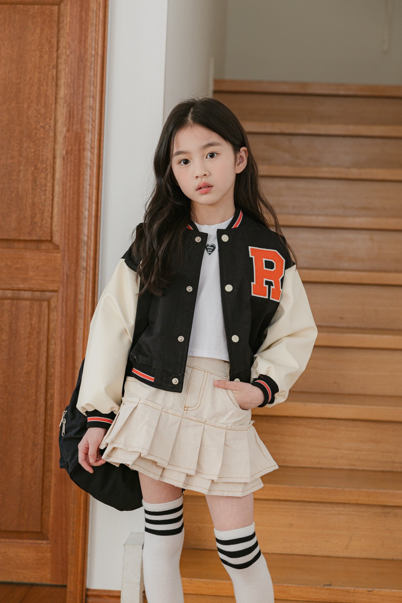 [DOREDORE] R Varsity Jacket_Black