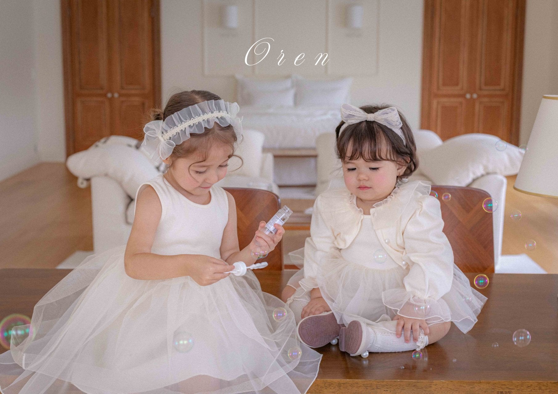 [OREN] (KIDS)Charmant Cardigan & Dress 2-Piece Set_2colors