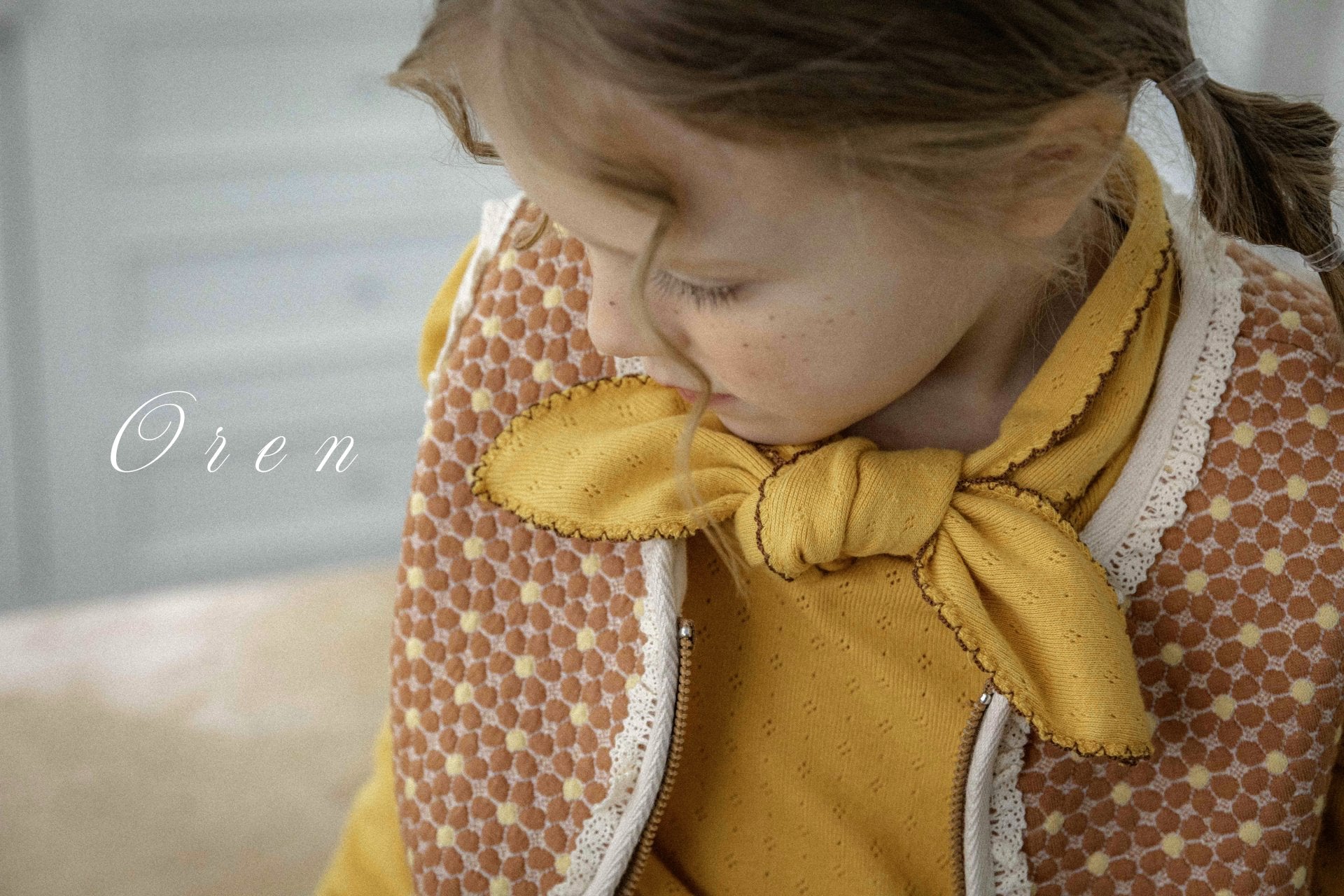 [OREN] (KIDS)Mocha Ribbon Tie T-Shirt_2colors