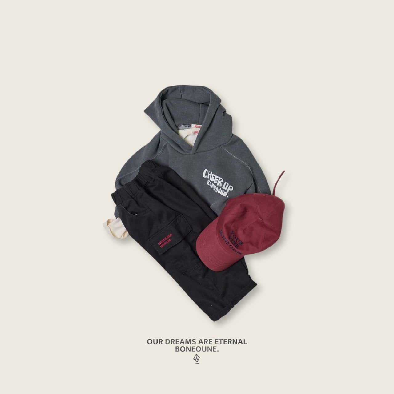 [BONEOUNE] Pig-Up Hoodie_2colors