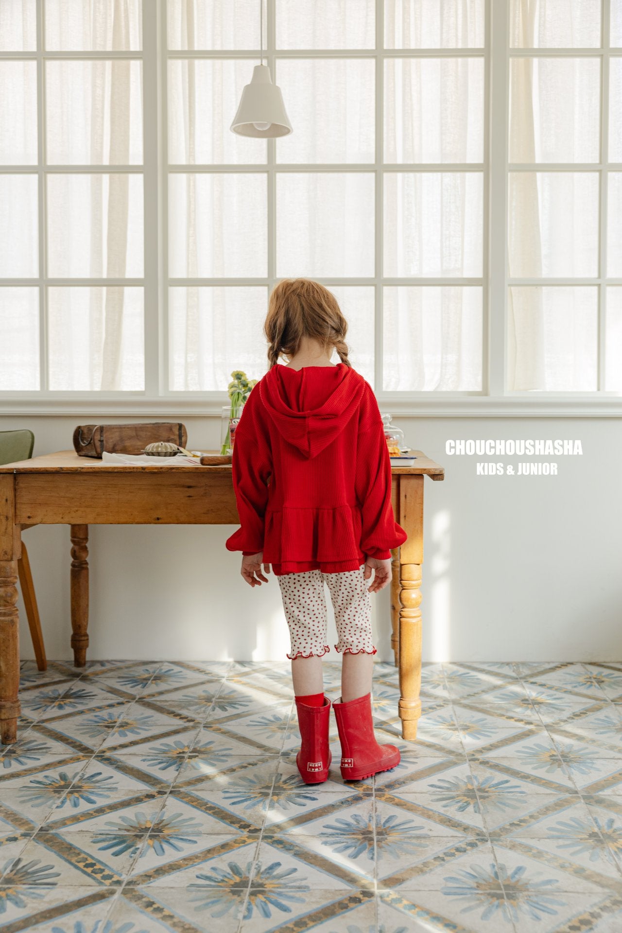 [CHOUCHOUSHASHA] Plop Hoodie T-shirt_Red