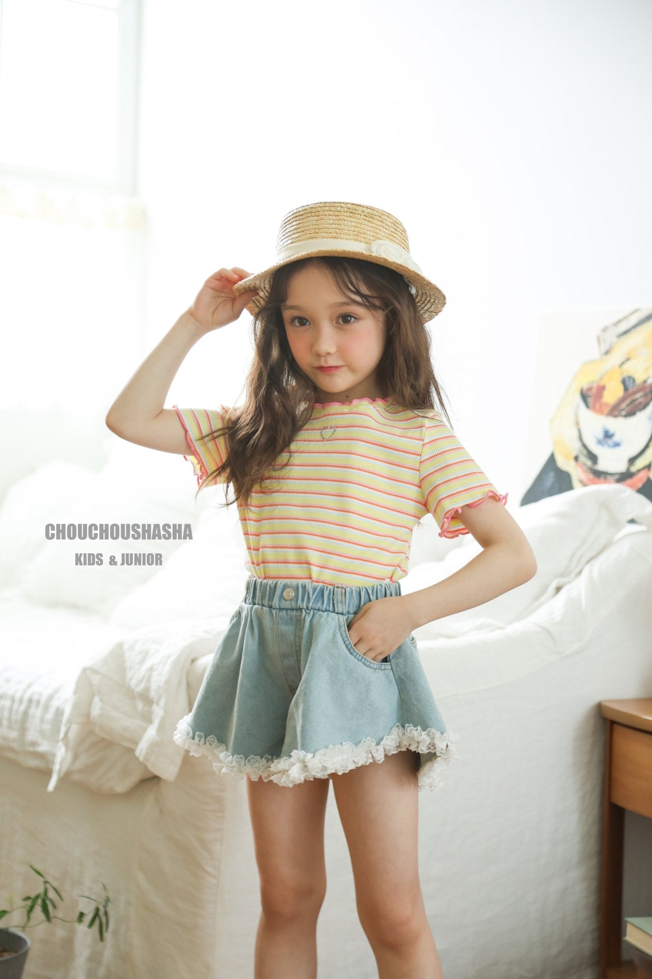 [CHOUCHOUSHASHA] Bunny Stripe T-shirts_2colors