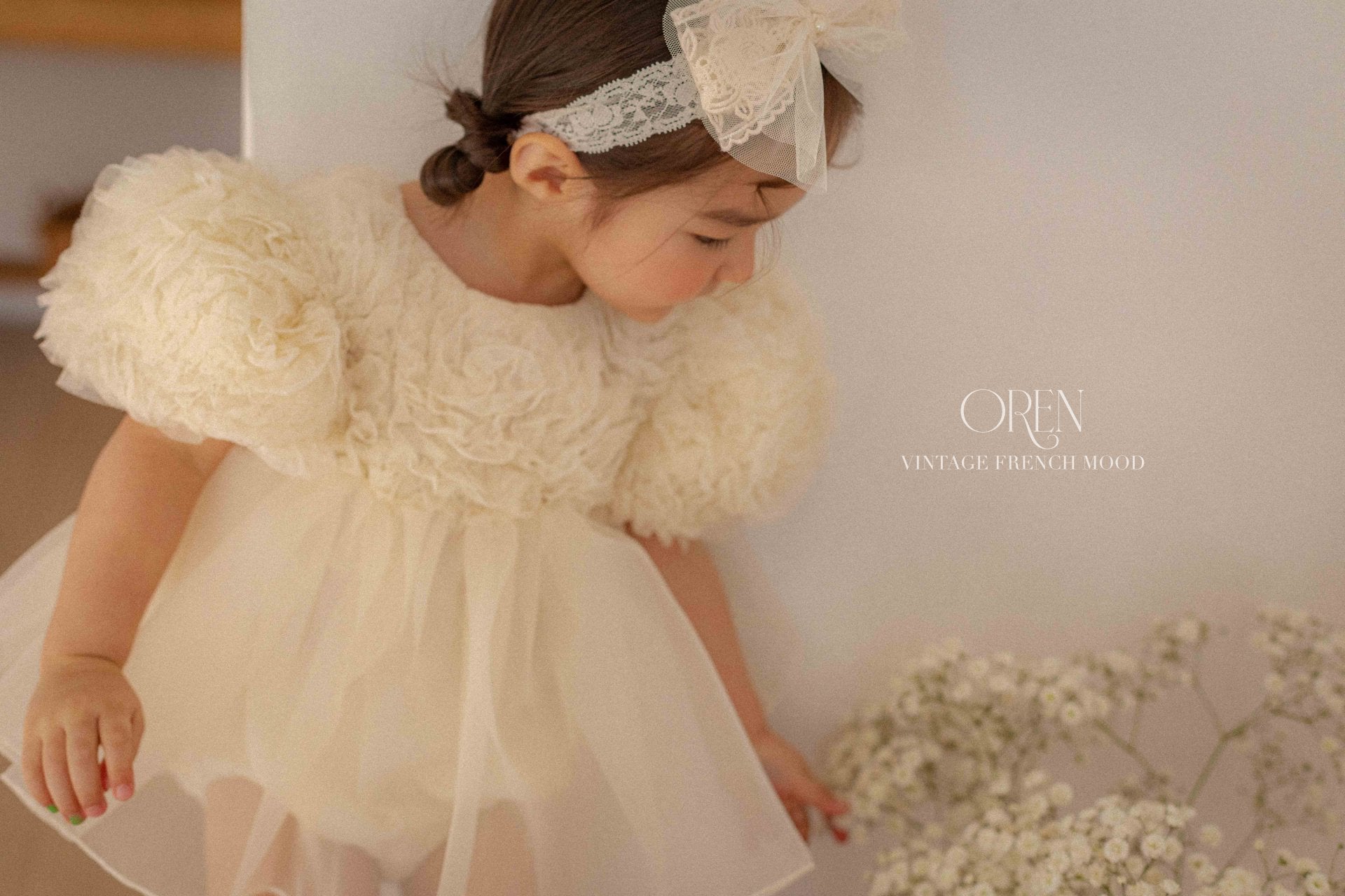 [OREN] Blooming Rose Pearl Suit(BEBE)_Cream