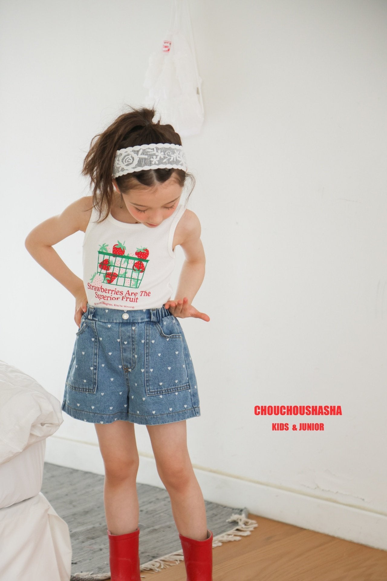 [CHOUCHOUSHASHA] Heart Pocket Denim Pants_Blue