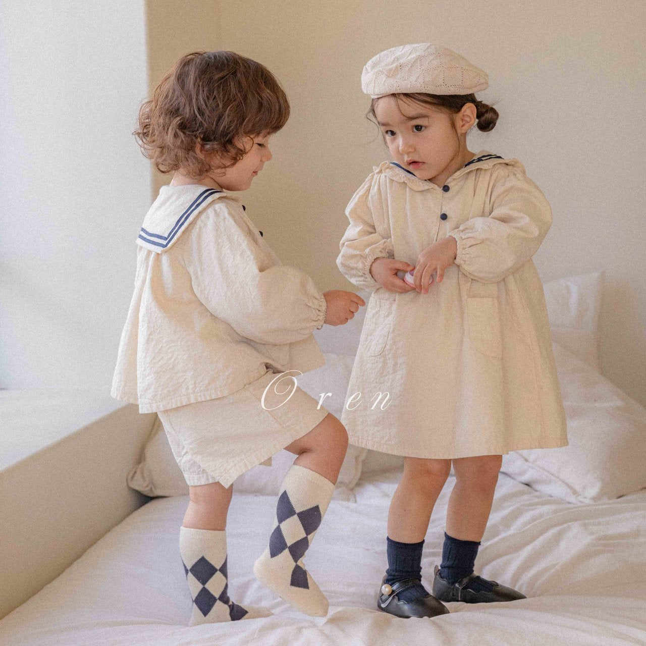 [OREN] Matthieu Marine Dress(KIDS)_Cream