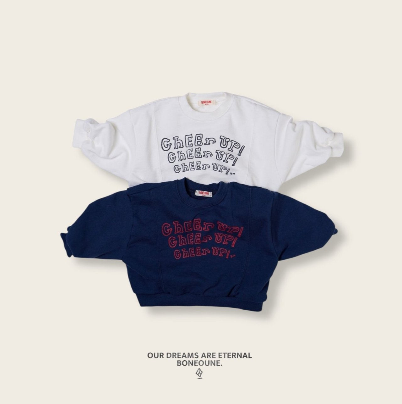 [BONEOUNE] Cheer up Crop Sweatshirt_2colors