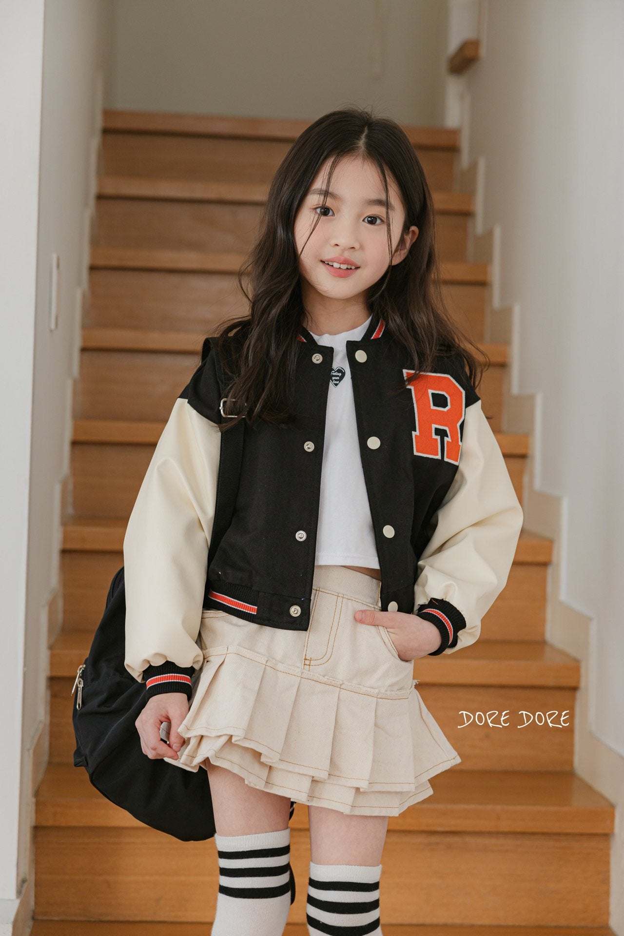 [DOREDORE] R Varsity Jacket_Black