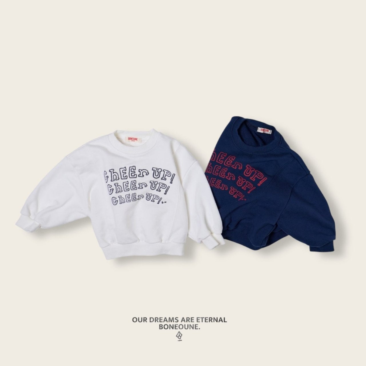 [BONEOUNE] Cheer up Crop Sweatshirt_2colors