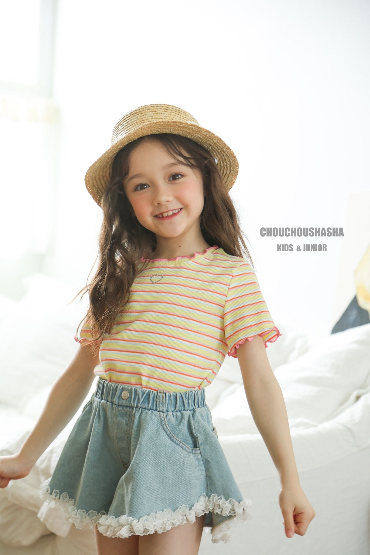 [CHOUCHOUSHASHA] Bunny Stripe T-shirts_2colors